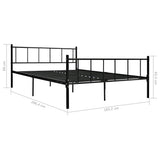 Bed Frame without Mattress Black Metal 180x200 cm Super King 284641
