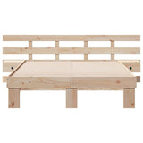 Bed Frame with Headboard Brown 120 x 190 cm Solid Pine Wood 3385700
