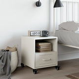 ZNTS Bedside Cabinet White 36x39x43.5 cm Steel 846714