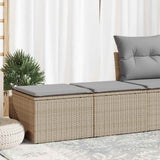 2 Piece Garden Sofa Set with Cushions Beige Poly Rattan Acacia 3328662