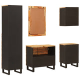 Bathroom Sets with Drawer 5 pcs Natural Solid Mango Wood 3310105