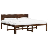 Double Bed Frame with Headboard ROSTOCK Dark Brown 180 x 200 cm 3405455