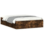 ZNTS Bed Frame without Mattress Smoked Oak 135x190 cm Double Double 3203912