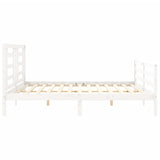 Bed Frame without Mattress White Super King Size Solid Wood 3194717