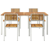 Garden Dining Set 5 pcs Brown Solid acacia wood 3334793