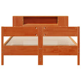 Bookcase Bed without Mattress Wax Brown 150x200 cm King Size Solid Wood Pine 3322947