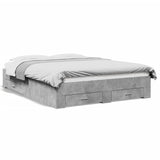 Bed Frame with Drawers without Mattress Concrete Grey 160x200 cm 3280373