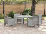 Garden Dining Set 5 pcs Light Grey Polypropylene 3378548