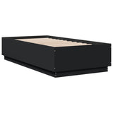 Bed Frame with LED without Mattress Black 90x190 cm Single 3209661