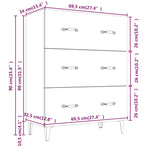 ZNTS Sideboard Sonoma Oak 69.5x34x90 cm Engineered Wood 812162