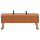 Bench Brown 110 x 30 x 45 cm Real Leather 42042118