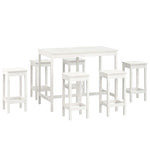 7 Piece Bar Set White Solid Wood Pine 3124708