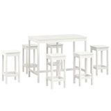 7 Piece Bar Set White Solid Wood Pine 3124708