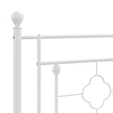 Metal Bed Frame without Mattress with Headboard White 120x190cm 374385