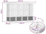 Raised Bed with Trellis and Roof Brown 204 x 40 x 141 cm PP 42032514