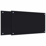 Kitchen Backsplashes 2 pcs Black 70x40 cm Tempered Glass 3315795