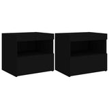 Bedside Cabinet Set of 2 Black Engineered wood Medium 836766
