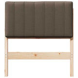 Upholstered Headboard Brown and Taupe 80 cm Solid Pine Wood 880206
