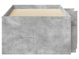 Loft Bed Frame with Cabinet 3 pcs Concrete Grey Engineered Wood 3423385