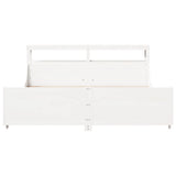 Bed Frame without Mattress White 200x200 cm Solid Wood Pine 3306448
