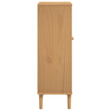 Shoe Cabinet SENJA Rattan Look Brown 59.5x35x107 cm Solid Wood 358049