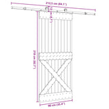 Sliding Door NARVIK Natural and Black 3445368