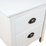 Bedside Cabinet Hill 2 pcs White 46x35x49.5 cm Solid Pine Wood 288908