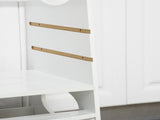Toddler Step Stool Kids Adjustable Standing Tower with Safety Rail for Kitchen Counter White T3398P379040