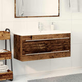 Bathroom Sink Cabinet with Drawer Wall-mounted 2 pcs Old Wood 3333130