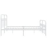 Metal Bed Frame without Mattress with Footboard White 183x213cm 376672