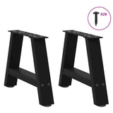 ZNTS Coffee Table Legs A-Shaped 2 pcs Black 50x cm Steel 4012816