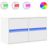 TV Wall Cabinet with LED Lights White 80x31x45 cm 852285