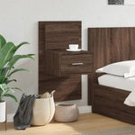 ZNTS Wall-mounted Bedside Cabinet with LED Lights Brown Oak 848169