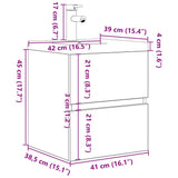 2 Piece Bathroom Furniture Set Concrete Grey Engineered Wood 3324913