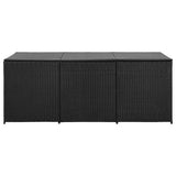 Garden Storage Box Poly Rattan 180x90x70 cm Black 46477