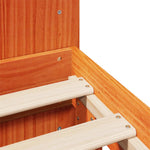 ZNTS Bed Frame without Mattress Wax Brown 120x190 cm Small Double Solid Wood Pine 3323664