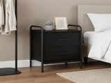 Bedside Cabinet Black Oak 40 x 30 x 50 cm Engineered Wood 8013482