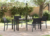 Garden Dining Set 5 pcs Black PE Rattan 3379081