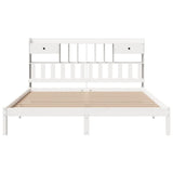 Bookcase Bed without Mattress White 180x200 cm Super King Solid Wood Pine 3321633