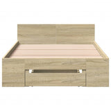 Bed Frame with Drawer without Mattress Sonoma Oak 100x200 cm 3280792