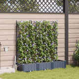 Garden Planter 3 pcs Grey 120 x 40 x 126 cm PP 42002875