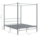 Bed Frame Grey Powder-coated metal Double Classic/Traditional 325065