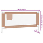 Toddler Safety Bed Rail Taupe 190x25 cm Fabric 10223