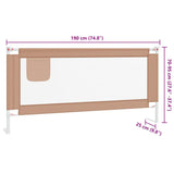 Toddler Safety Bed Rail Taupe 190x25 cm Fabric 10223