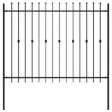 Spike Fence Asten Black 200 x 200 cm Powder-Coated Steel 42030084