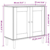 Sideboard SENJA Rattan Look Black 80x35x80 cm Solid Wood Pine 358033