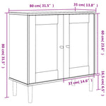 Sideboard SENJA Rattan Look Brown 80x35x80 cm Solid Wood Pine 358031
