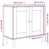 Sideboard SENJA Rattan Look Brown 80x35x80 cm Solid Wood Pine 358031