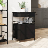 Kitchen Trolley Black 56x43x89.5 cm Engineered Wood 842391
