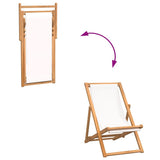Camping Chair Brown and cream Teak wood Standard Foldable 43802